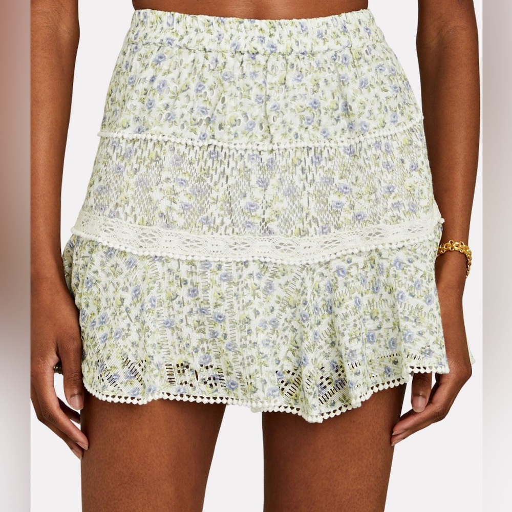 Diamond Skirt - White Garden Stream